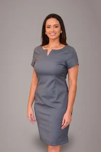 Vestido Manga Curta Gabardine - VTM027