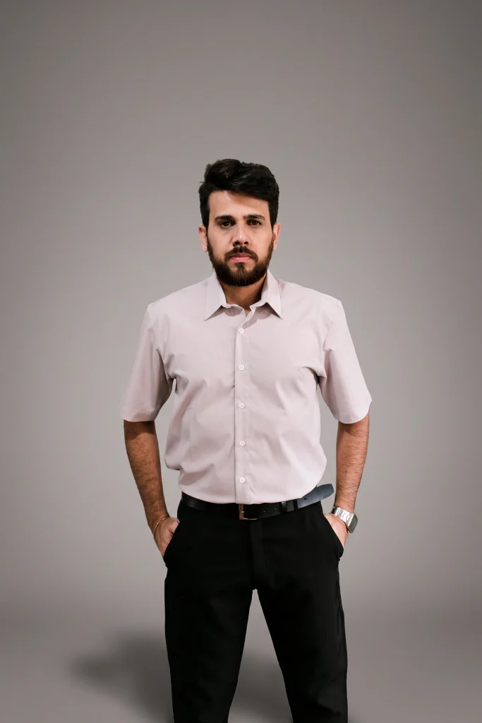 Camisa Social Masculina Manga Curta - CSM006